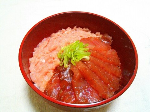 鮪とたたき身のダブル丼♡